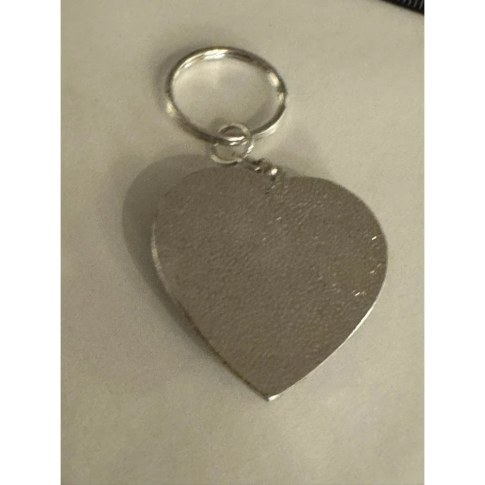 Leopard Print‎ Heart Keychain Silver Tone Rhinestone Accent Charm Key Ring